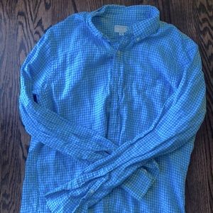 Club Monaco blue checkered Button down shirt